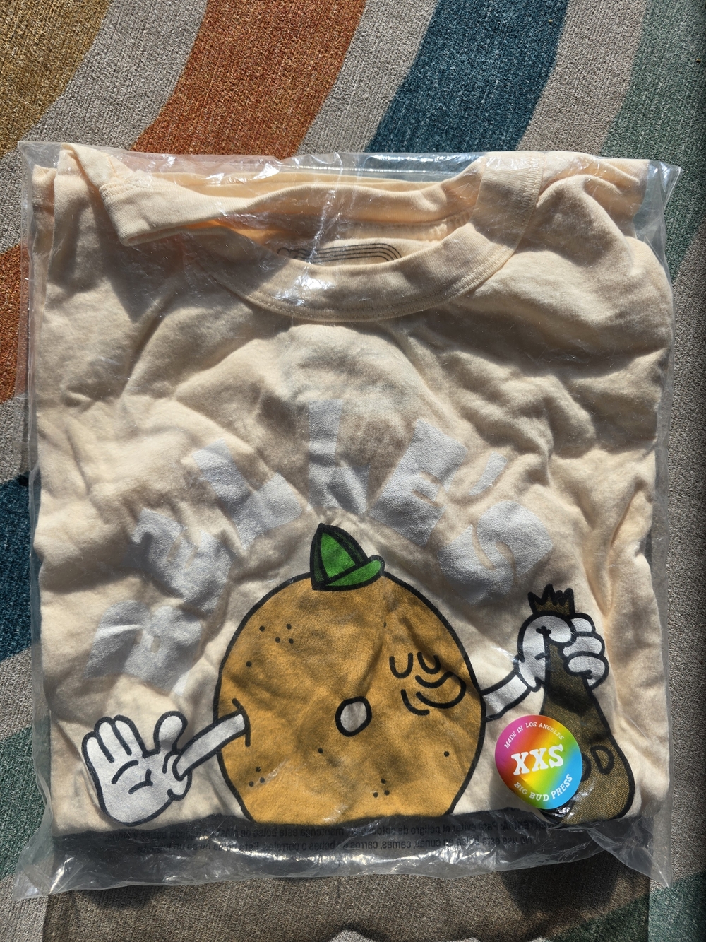Big Bud Press Peach Graphic Short Sleeve Tee - Peach, Yellow, Green